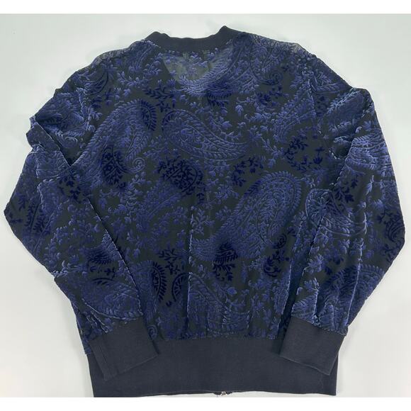 Ariat Women’s Large Mesh Zip-Up Jacket Blue Velvet Paisley - Picture 3 of 10